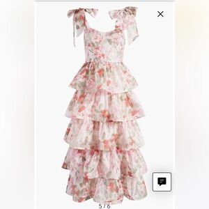 Floral Tie Strap Tiered Midi Dress WORN ONCE